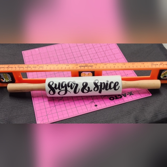 New 16" Ceramic inscribed "Sugar & Spice" Rolling Pin - Picture 3 of 6